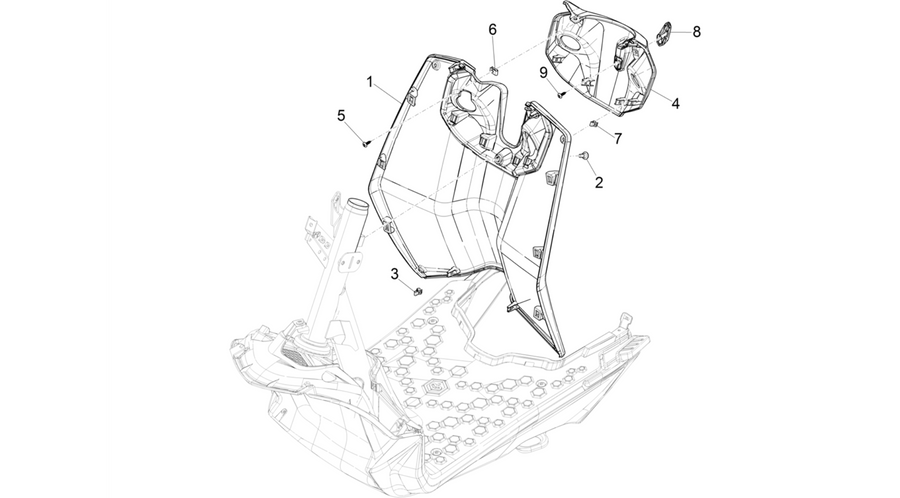 Front glove-box - Knee-guard panel