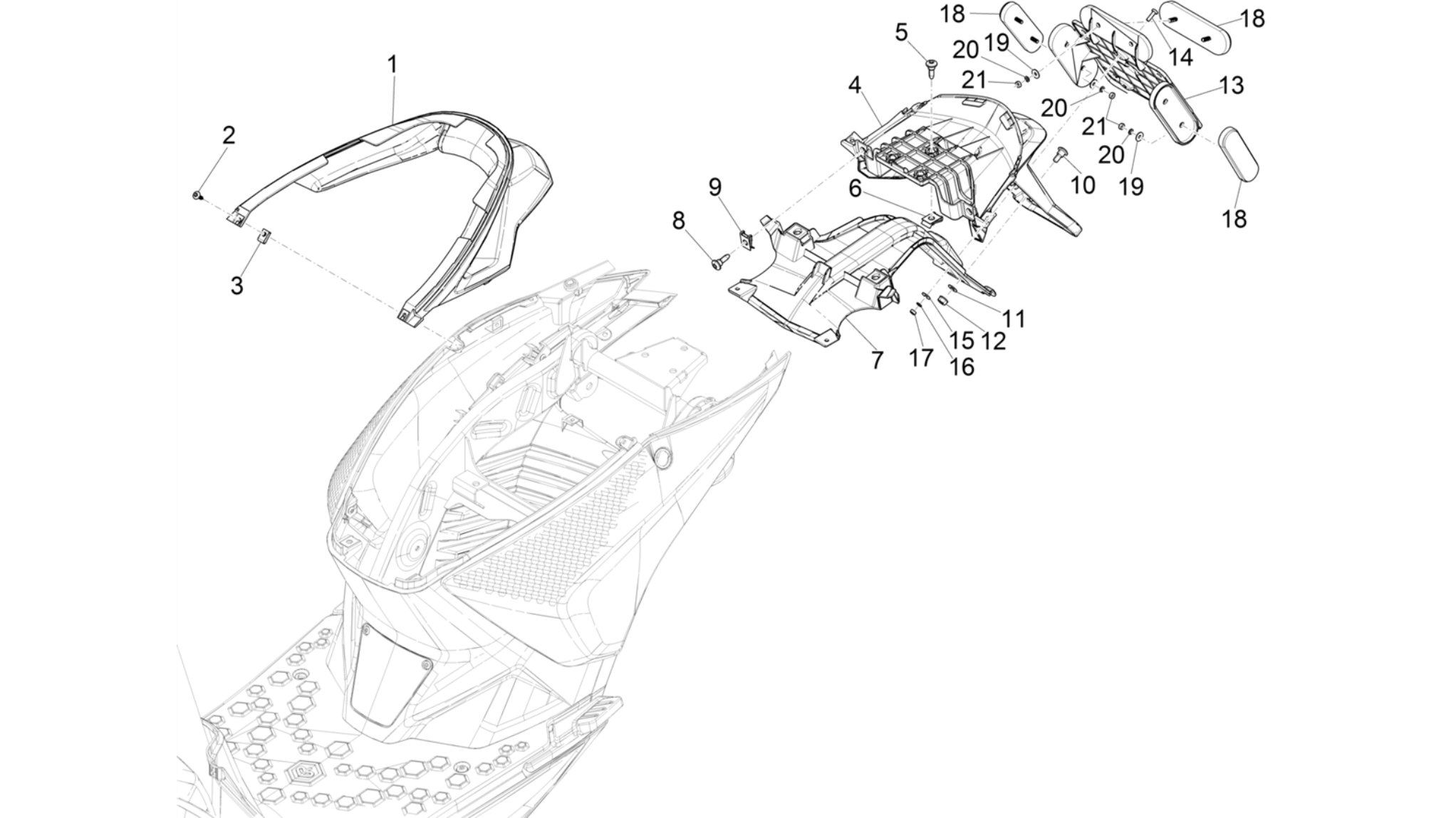 Rear cover - Splash guard