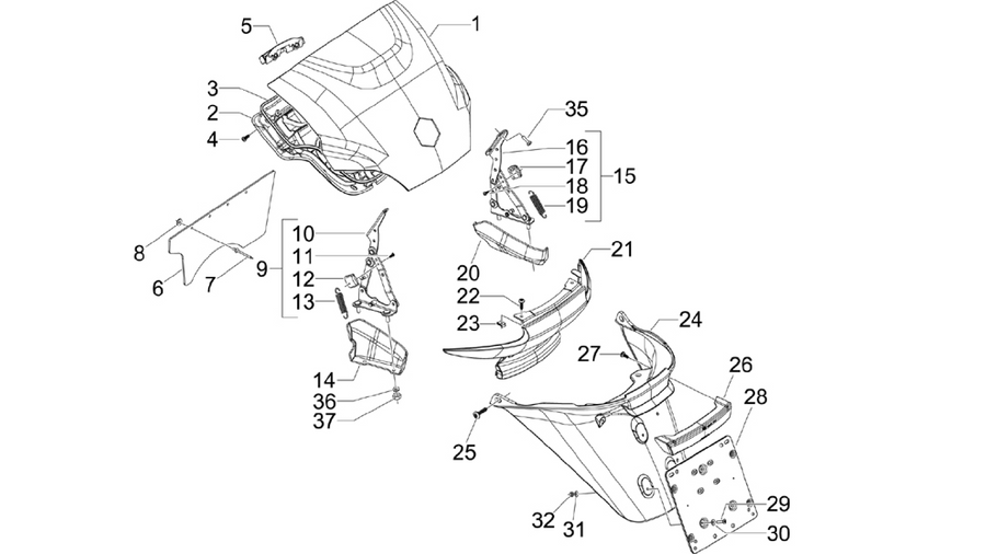 Rear cover - Splash guard