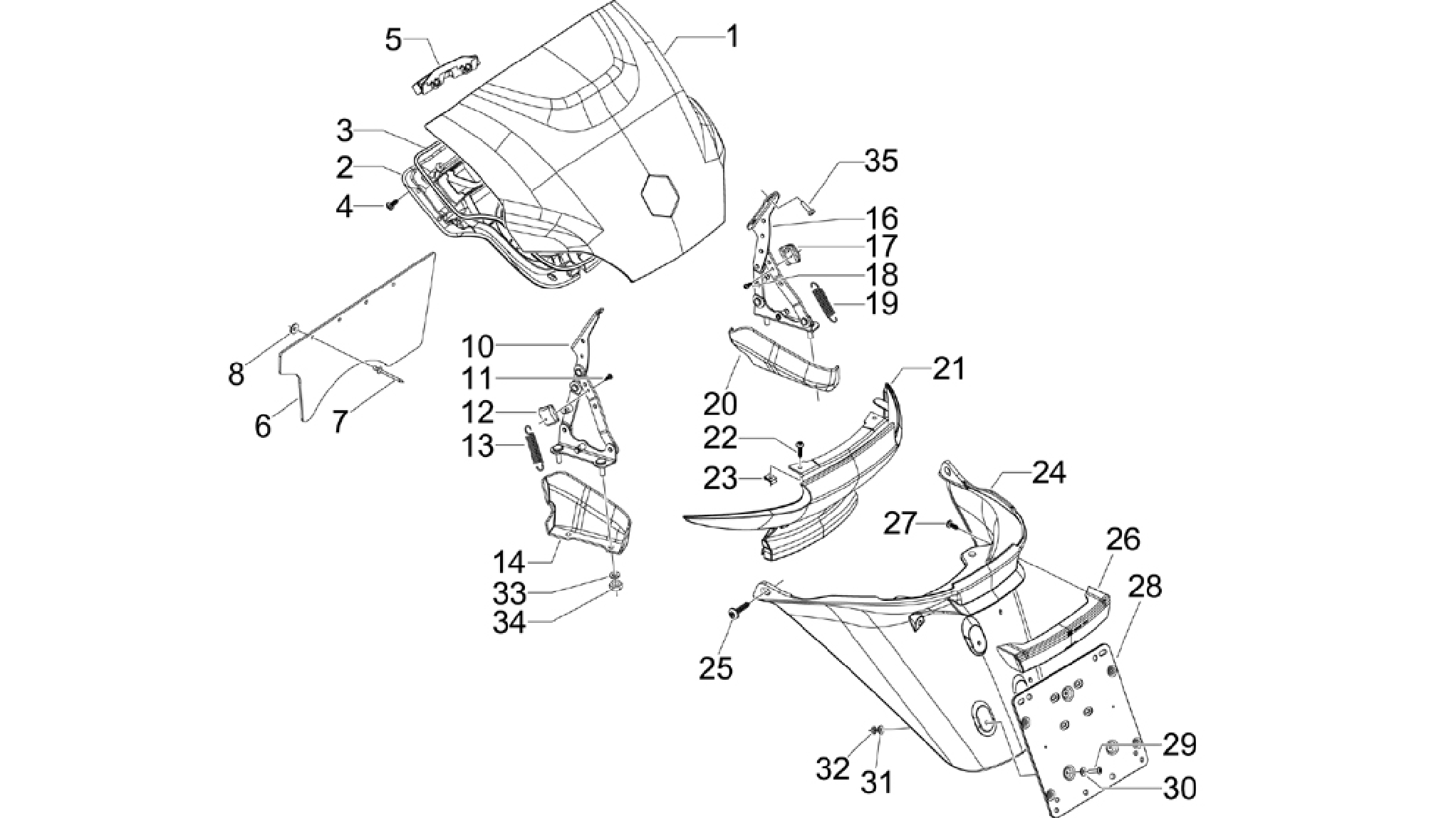 Rear cover - Splash guard