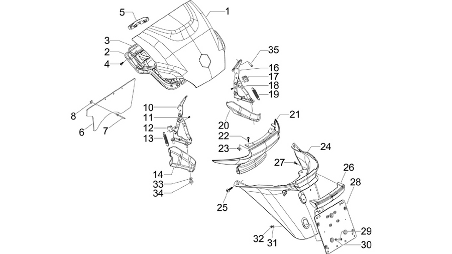 Rear cover - Splash guard