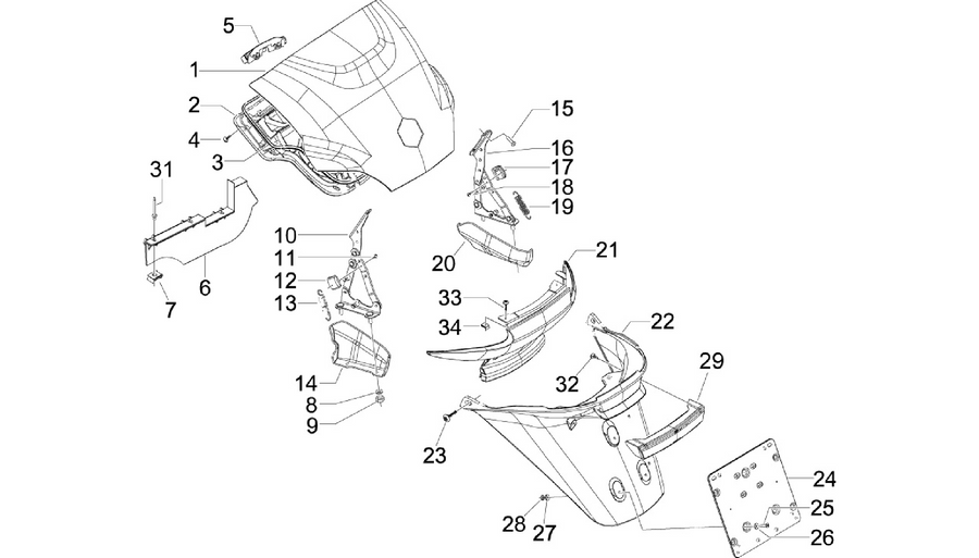 Rear cover - Splash guard