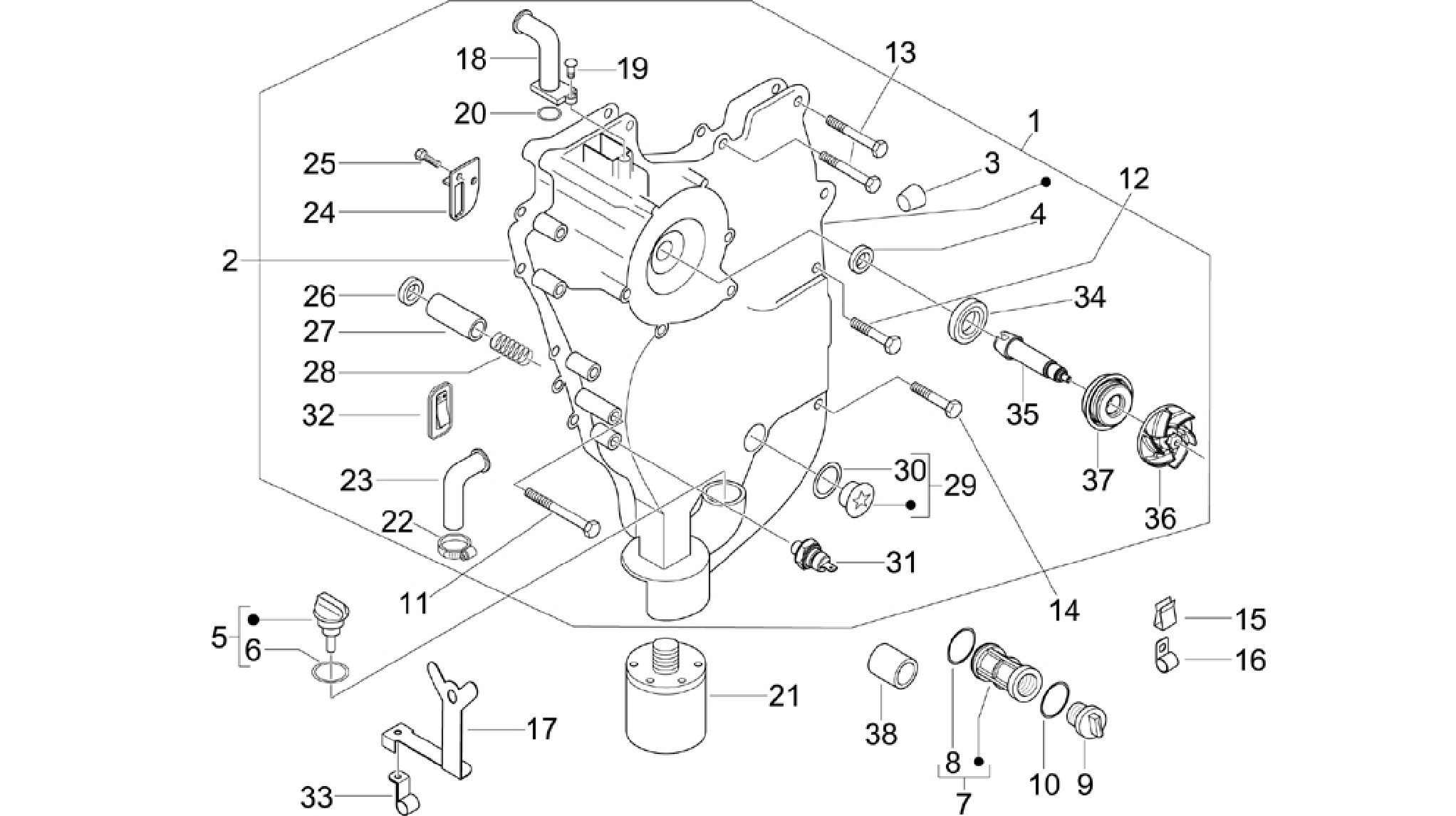 Flywheel magneto cover - Oil filter