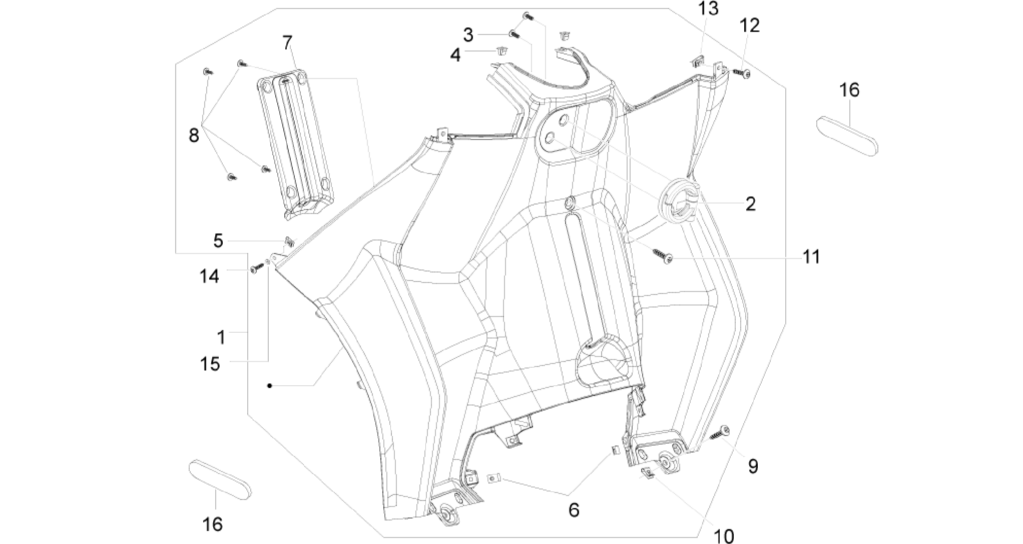 Front glove-box - Knee-guard panel