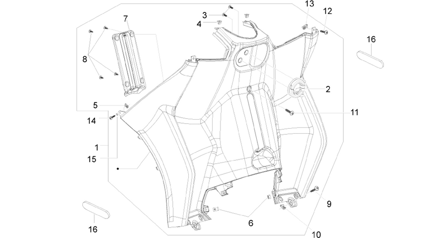 Front glove-box - Knee-guard panel
