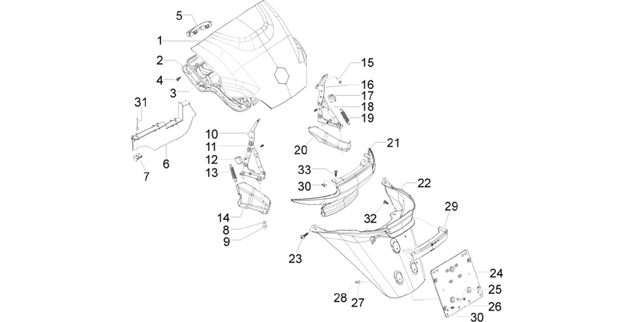 Rear cover - Splash guard