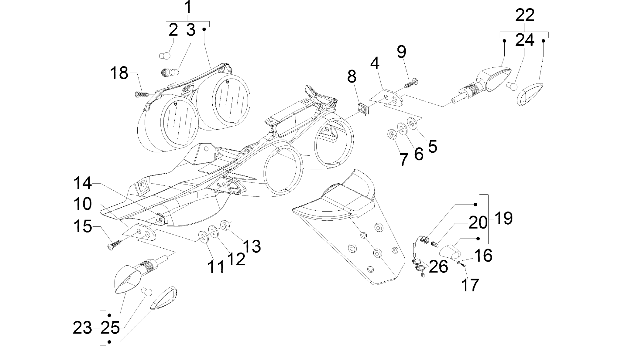 Rear headlamps - Turn signal lamps