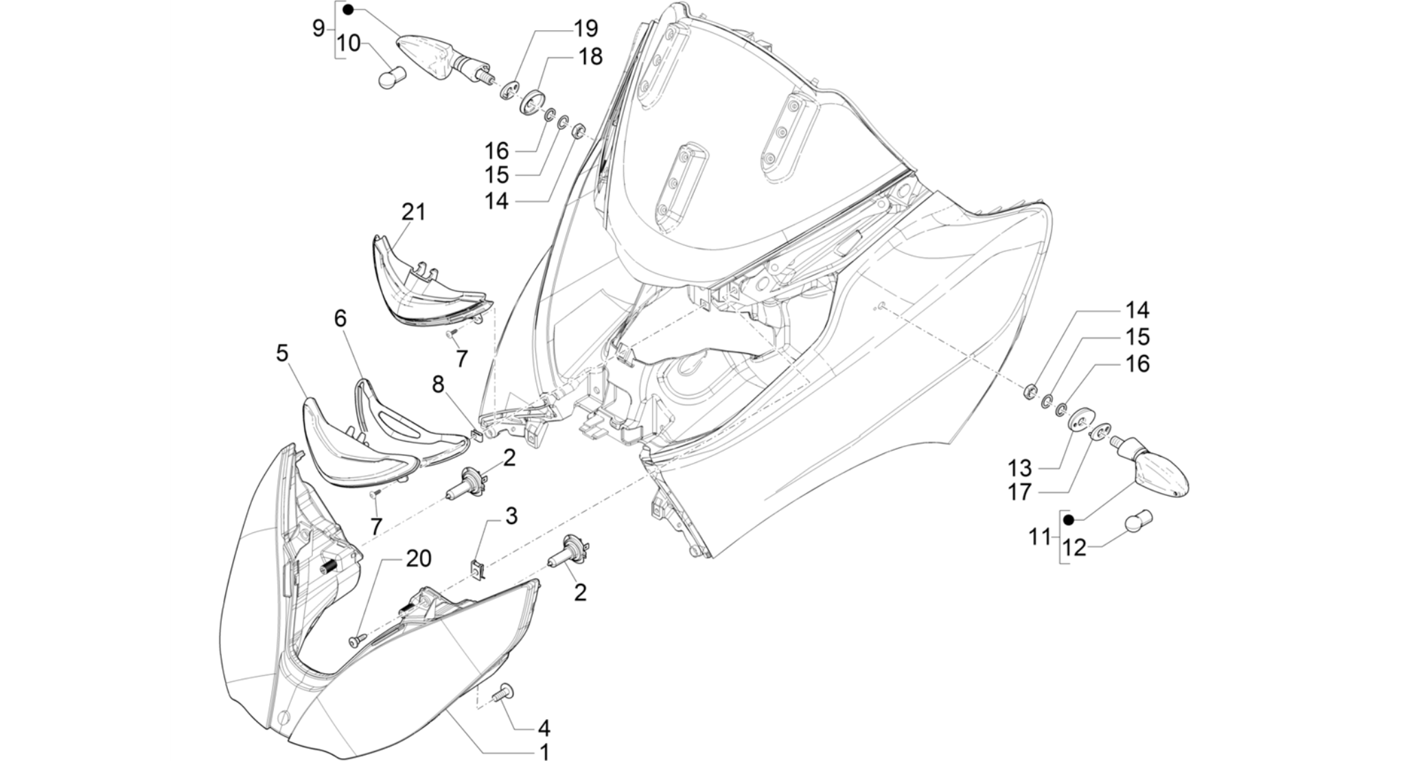 Front headlamps - Turn signal lamps