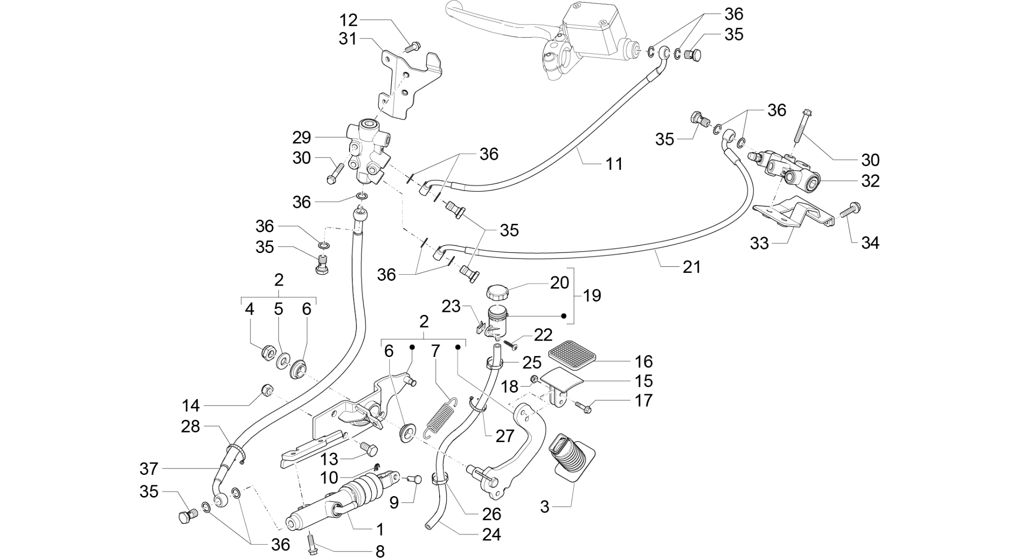 Control pedals - Levers