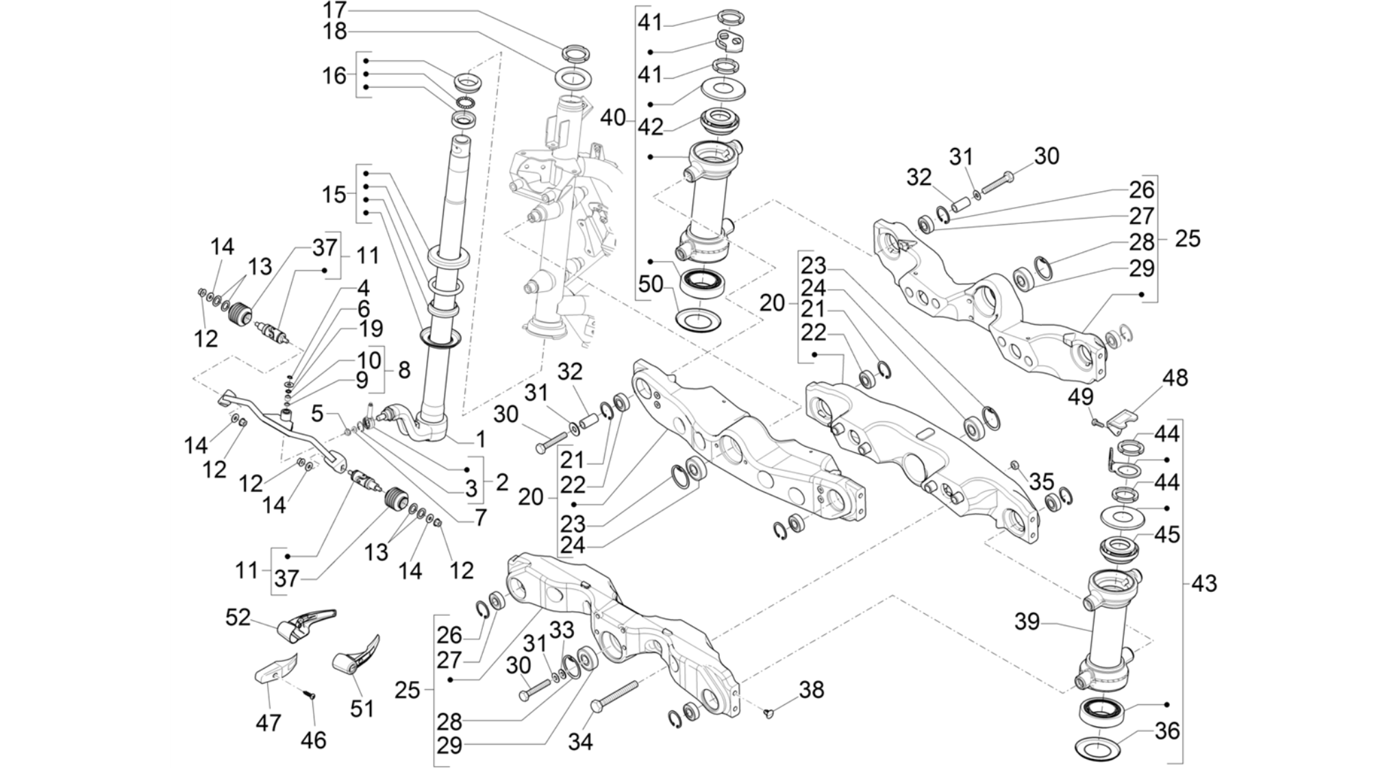 Fork/steering tube - Steering bearing unit