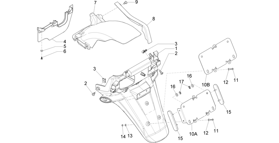 Rear cover - Splash guard