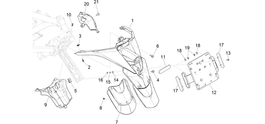 Rear cover - Splash guard