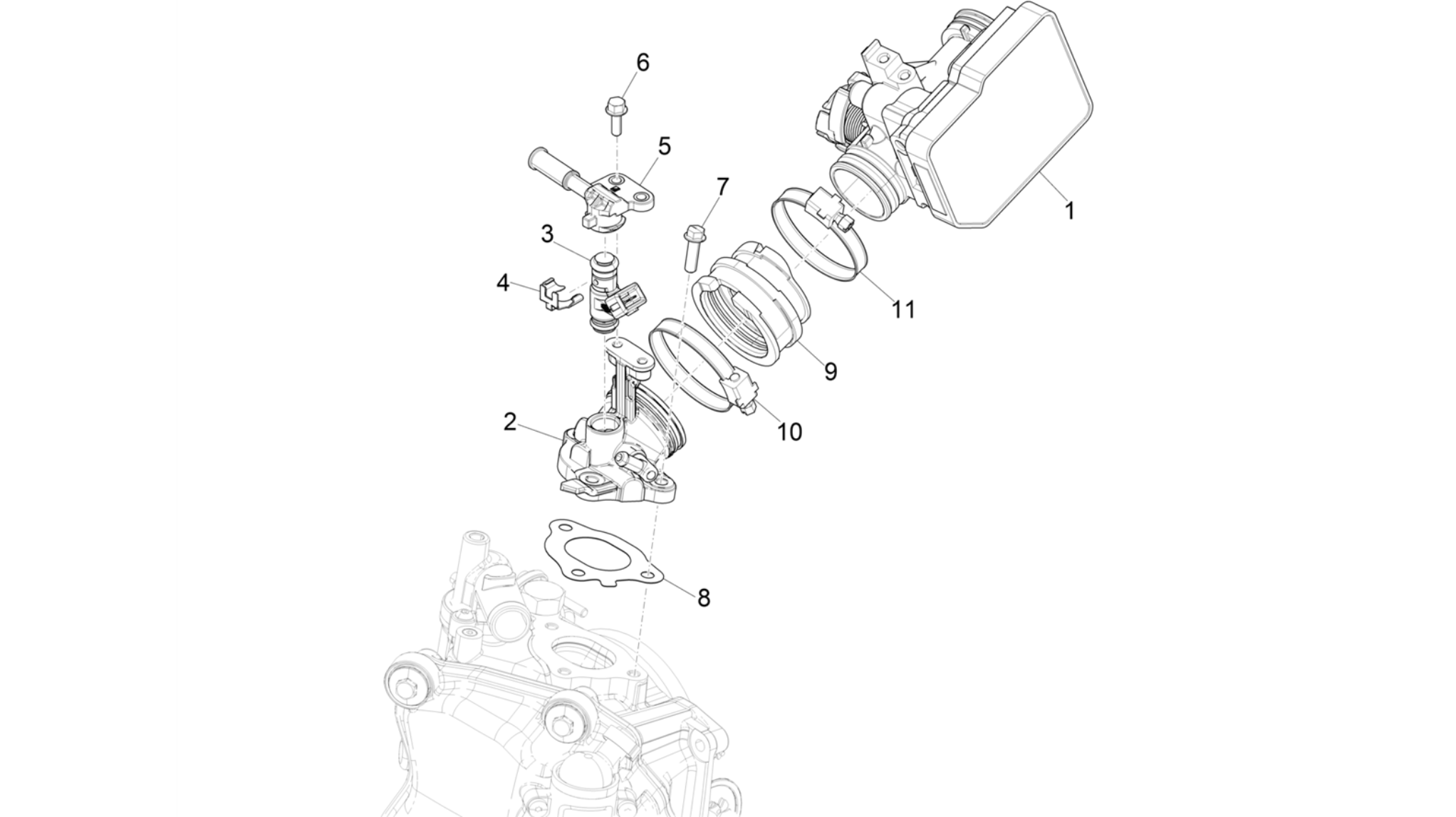 Throttle body - Injector - Induction joint