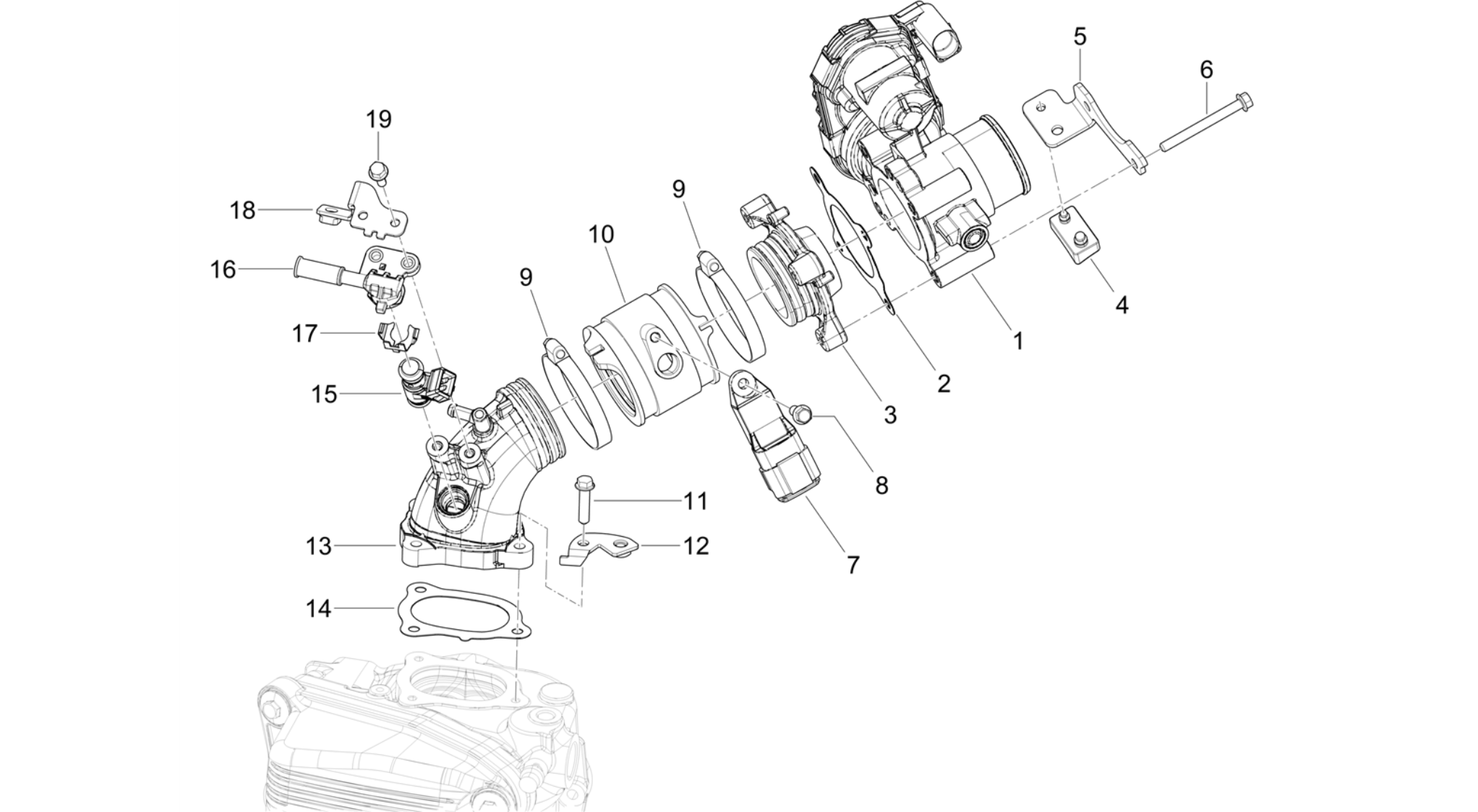 Throttle body - Injector - Induction joint