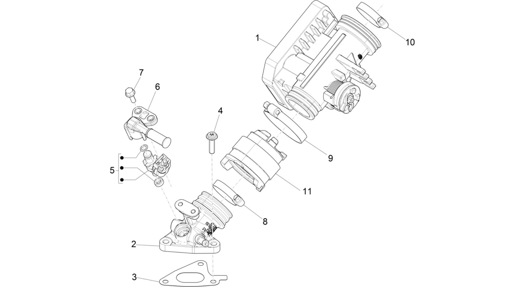 Throttle body - Injector - Induction joint