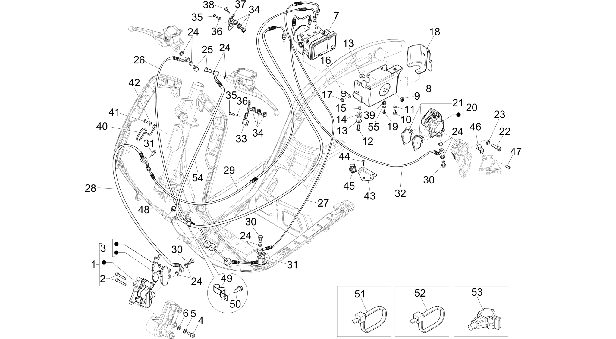 Brakes pipes - Calipers (ABS)
