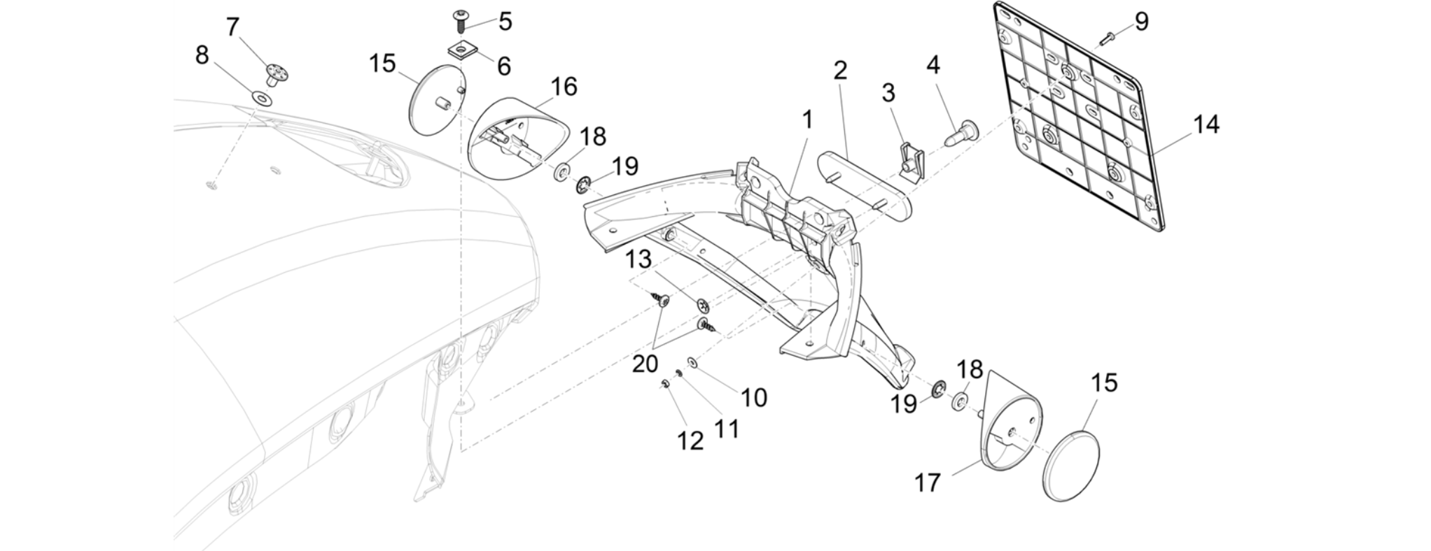 Rear cover - Splash guard