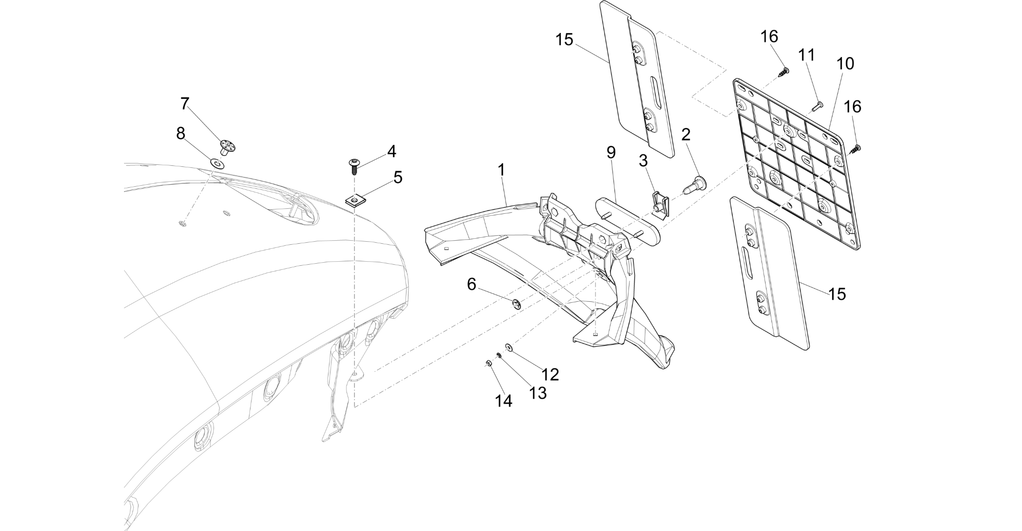 Rear cover - Splash guard