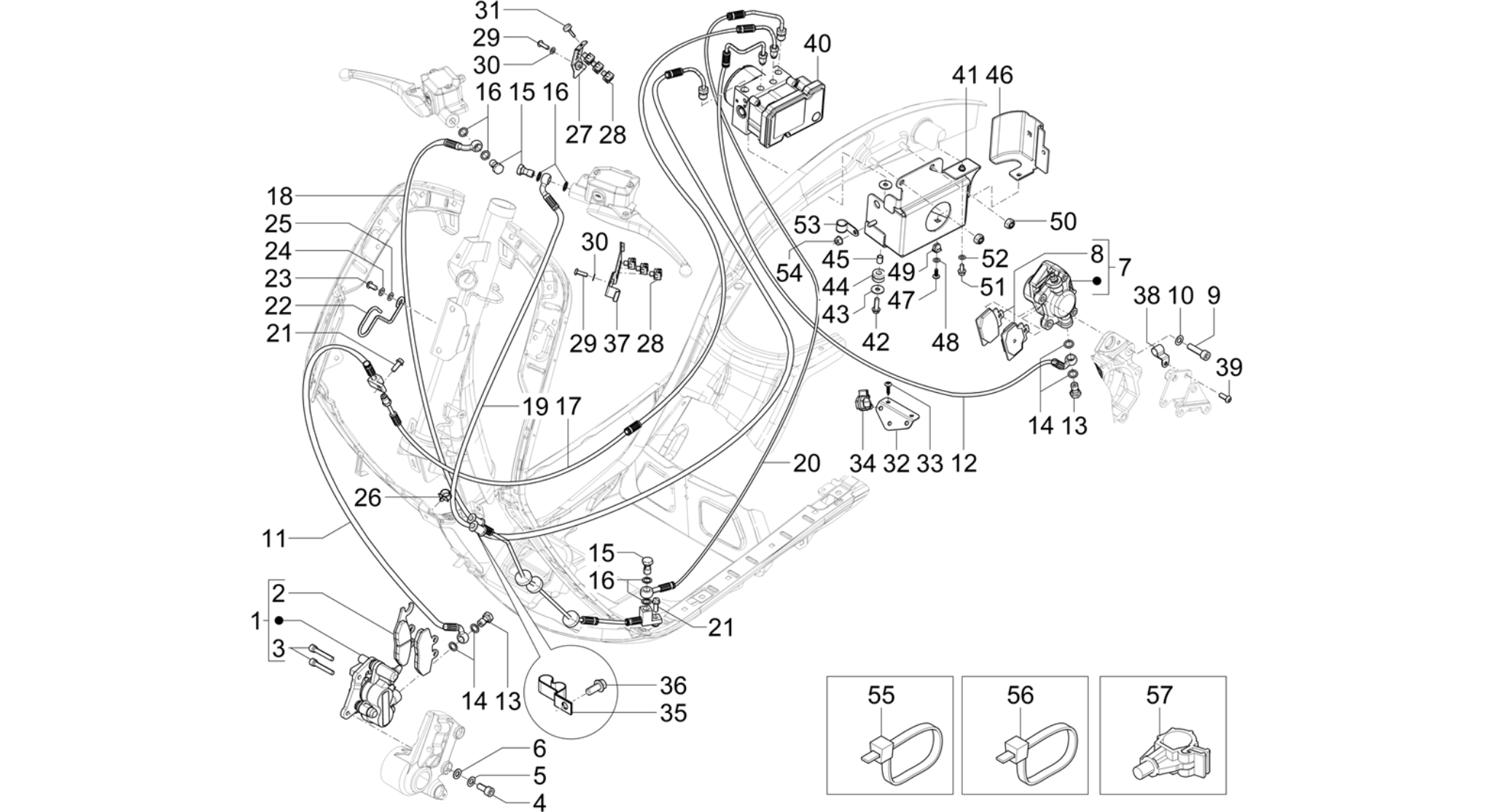 Brakes pipes - Calipers (ABS)