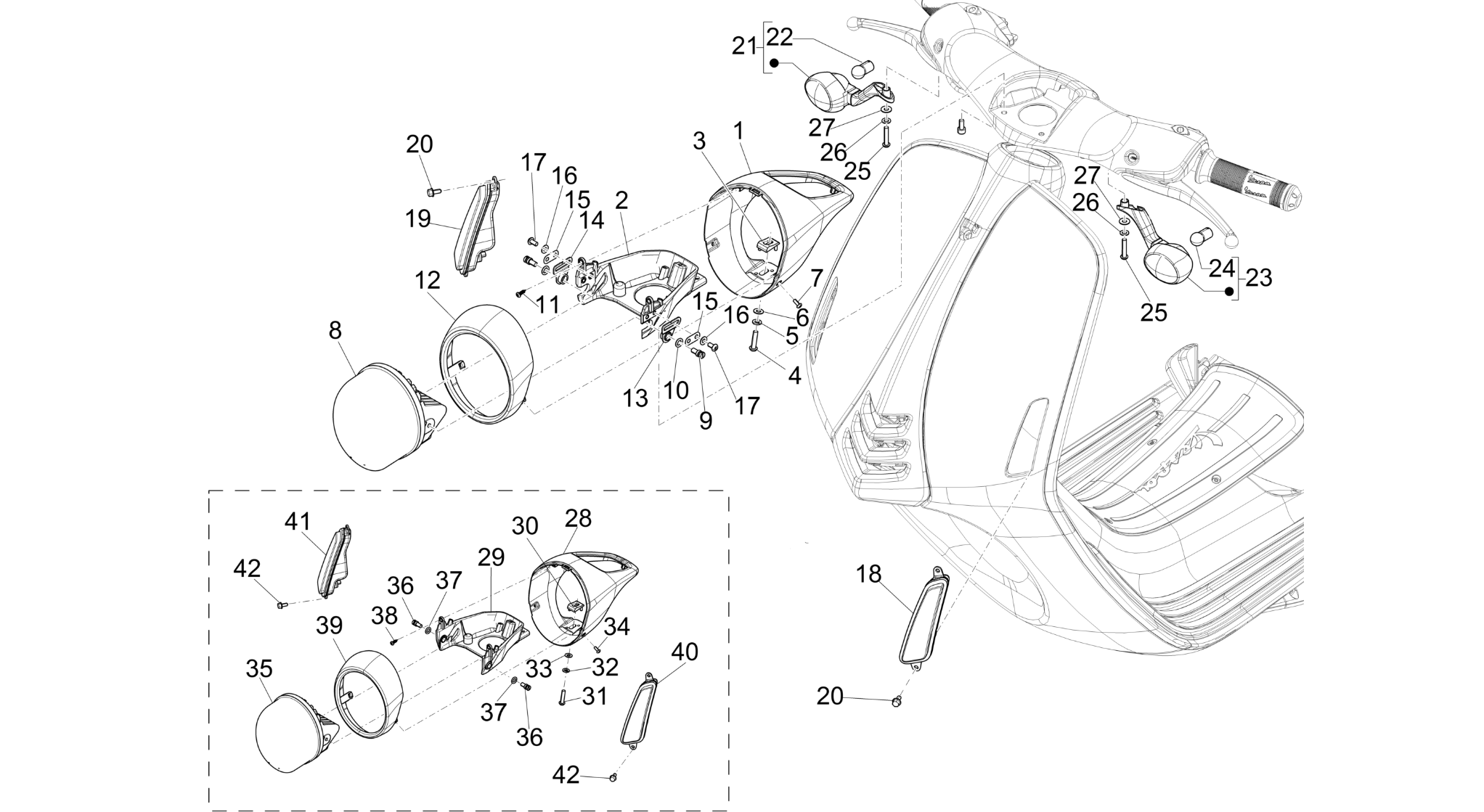 Front headlamps - Turn signal lamps