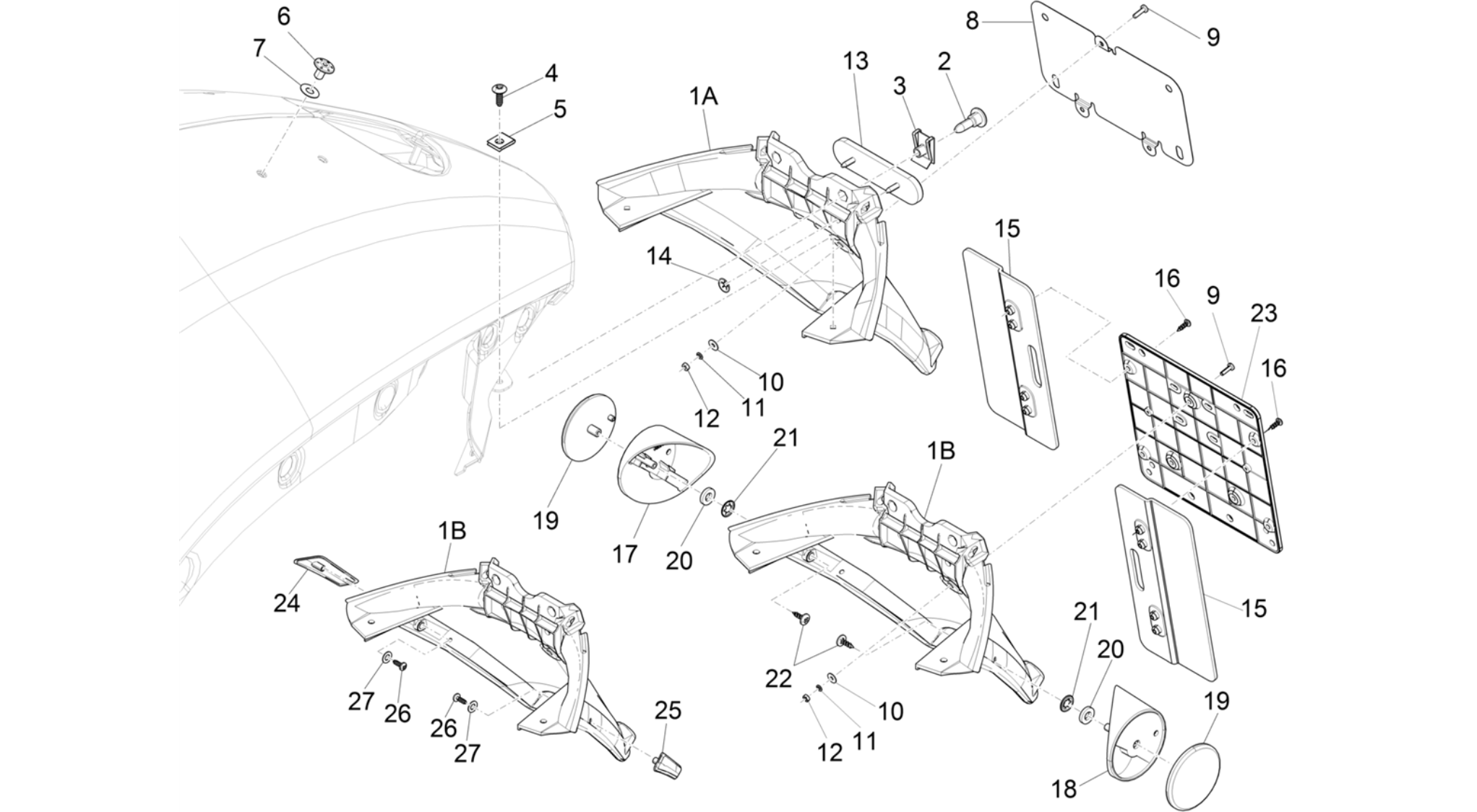 Rear cover - Splash guard