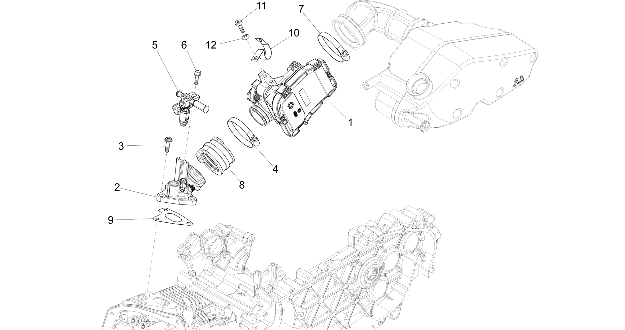 Throttle body - Injector - Induction joint