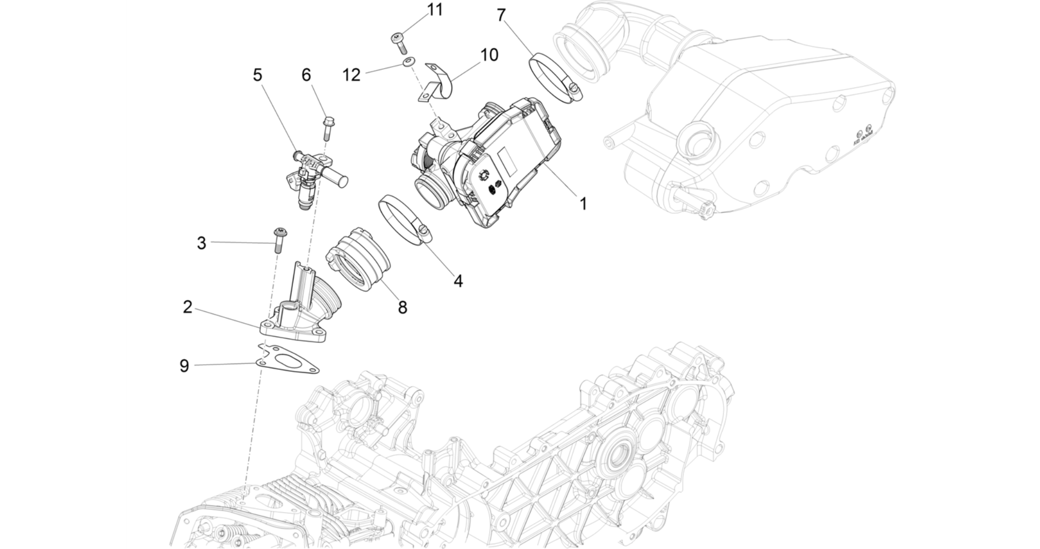 Throttle body - Injector - Induction joint