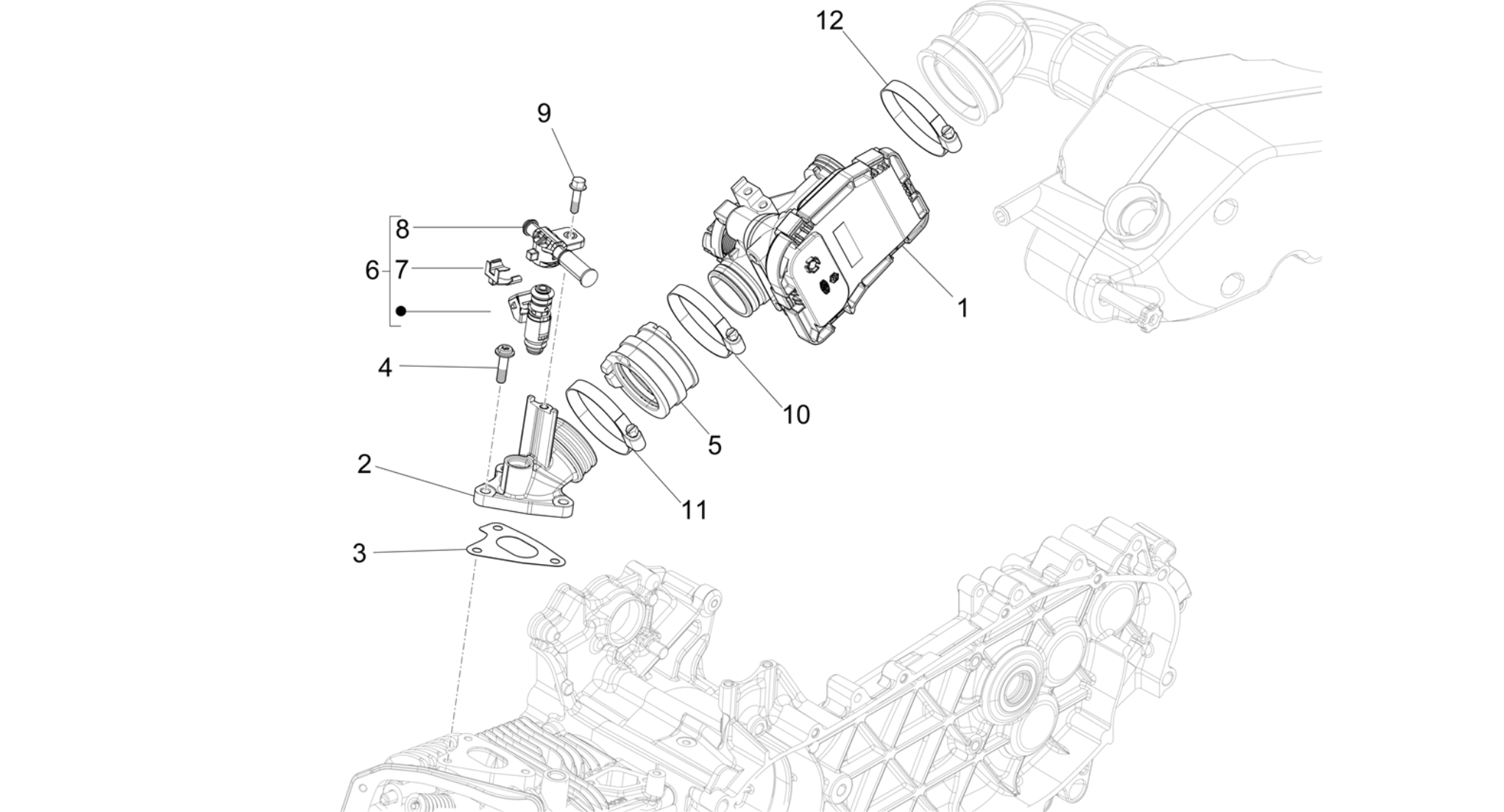 Throttle body - Injector - Induction joint