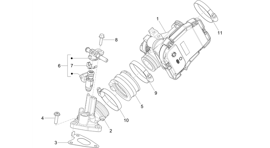 Throttle body - Injector - Induction joint