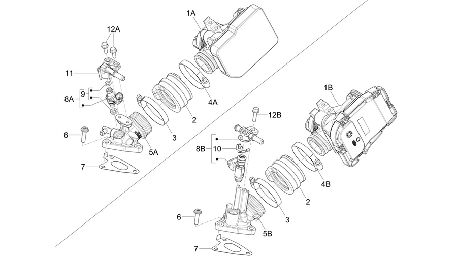 Throttle body - Injector - Induction joint