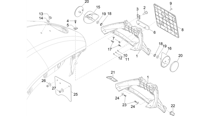Rear cover - Splash guard