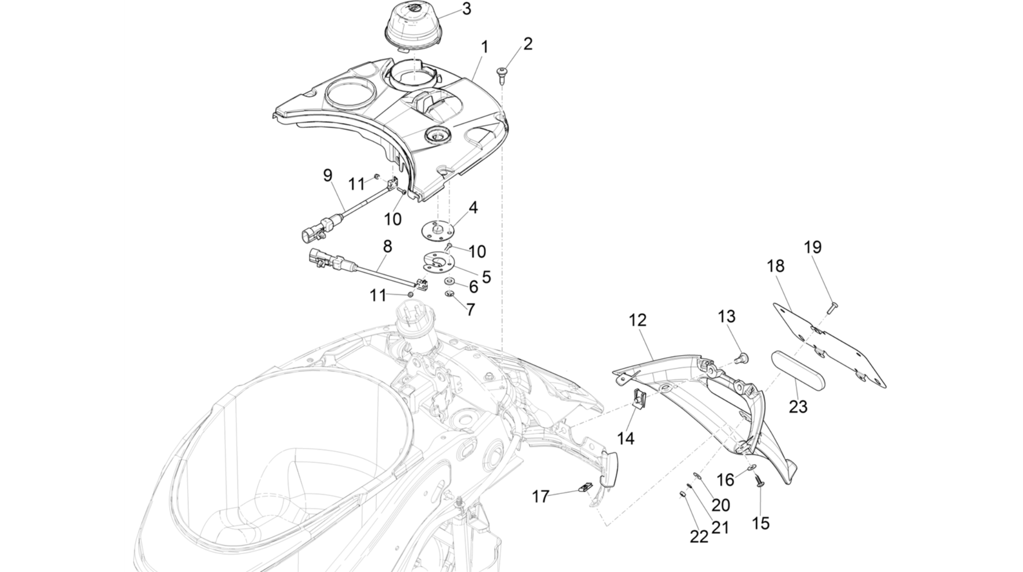 Rear cover - Splash guard