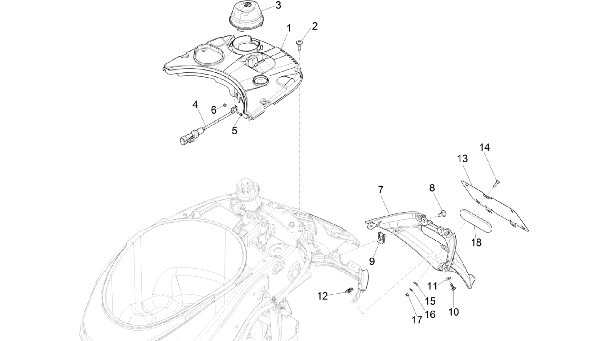 Rear cover - Splash guard
