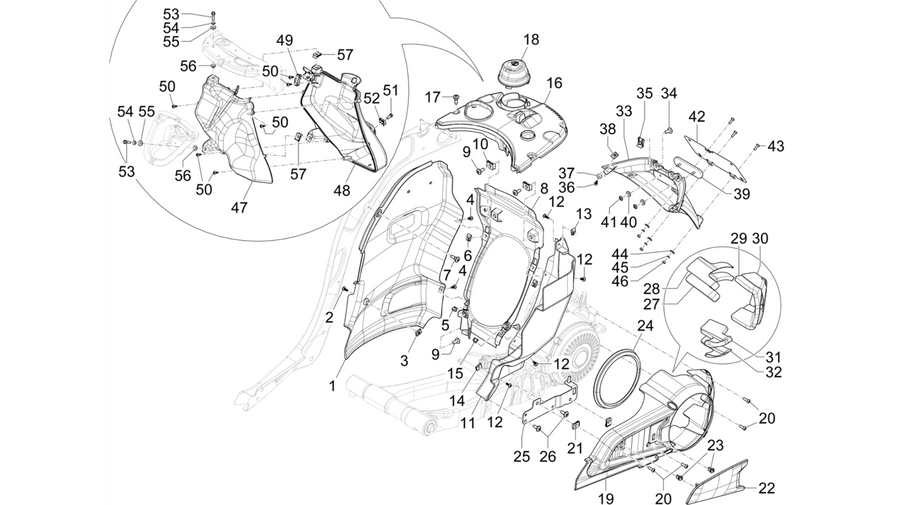 Rear cover - Splash guard