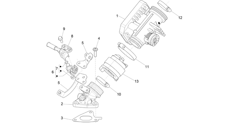 Throttle body - Injector - Induction joint