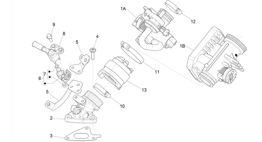 Throttle body - Injector - Induction joint