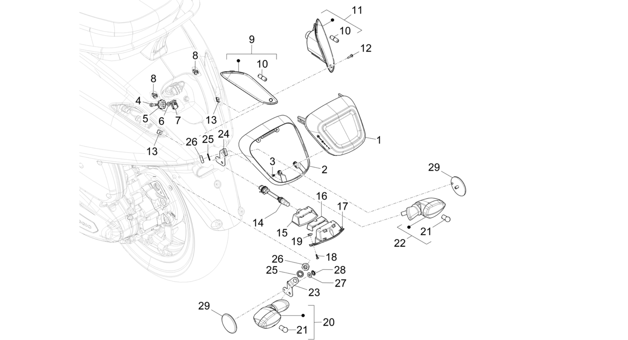Rear headlamps - Turn signal lamps