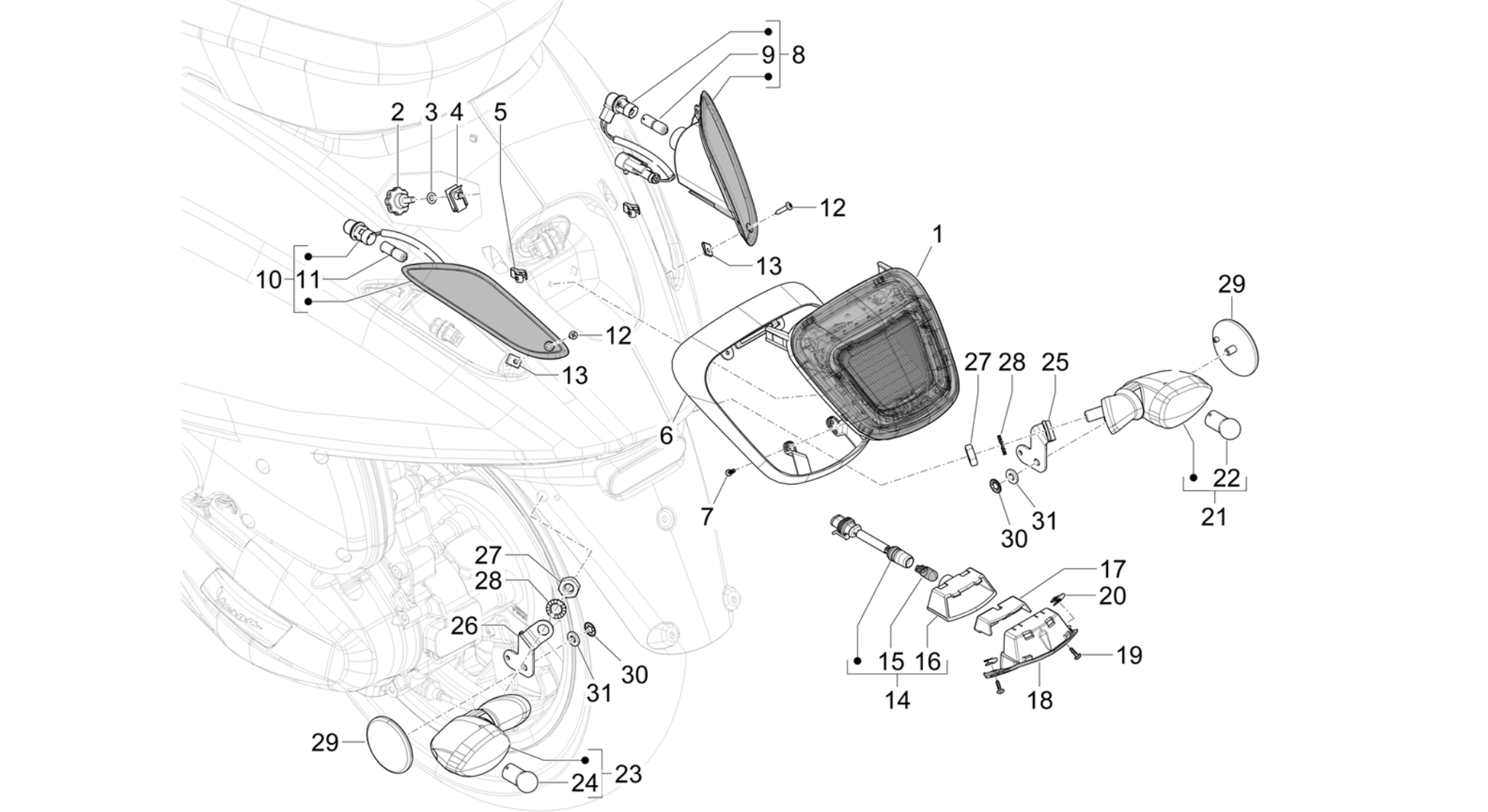 Rear headlamps - Turn signal lamps