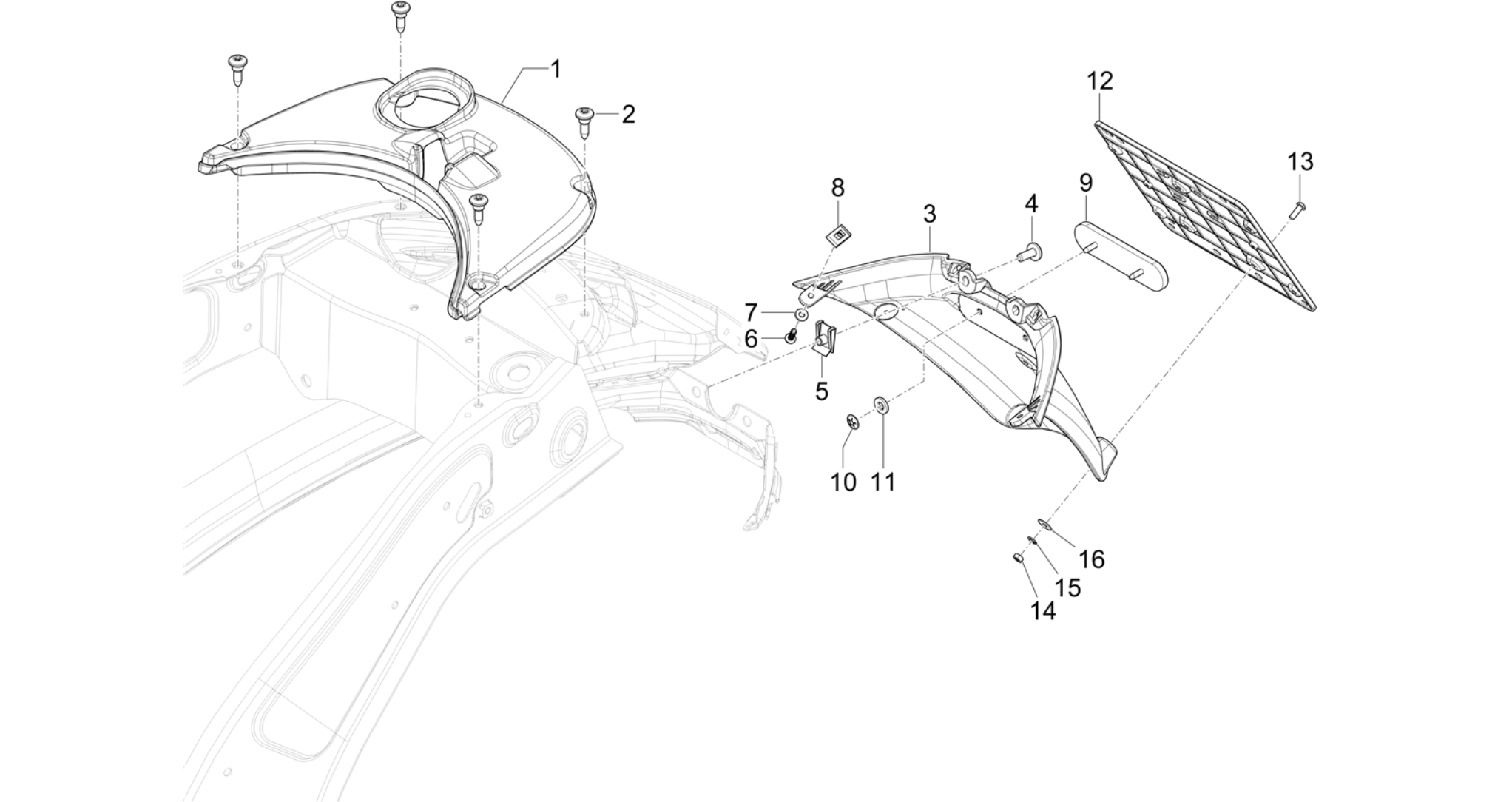 Rear cover - Splash guard