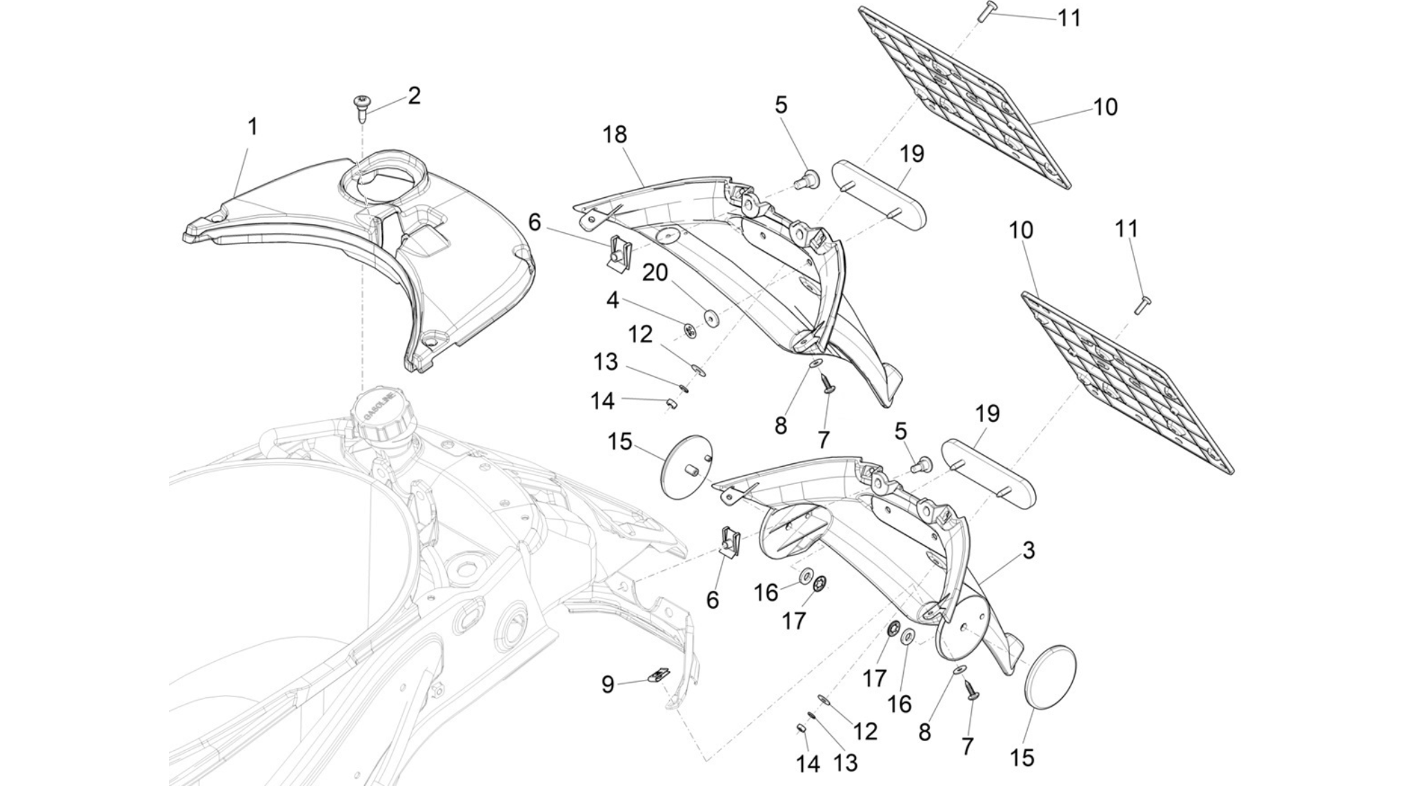 Rear cover - Splash guard