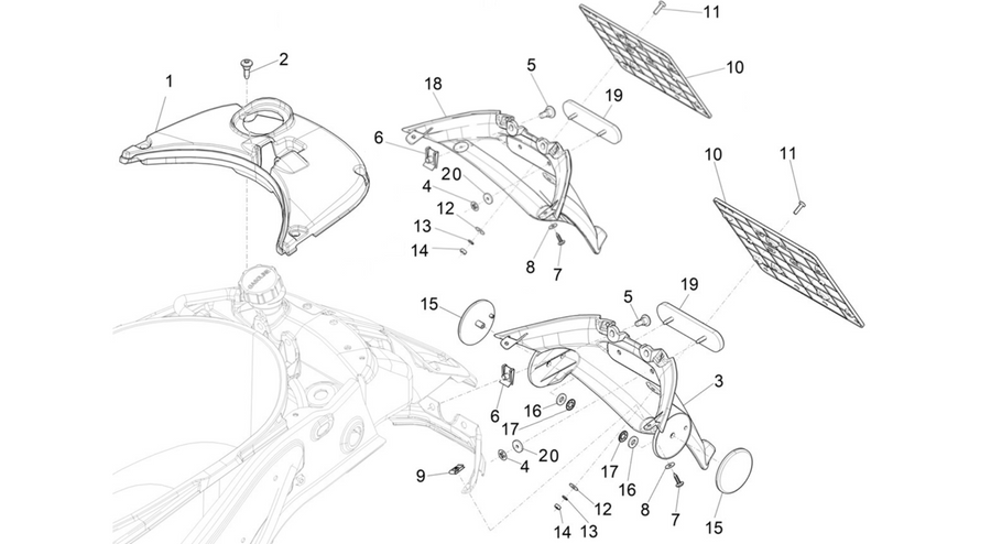 Rear cover - Splash guard