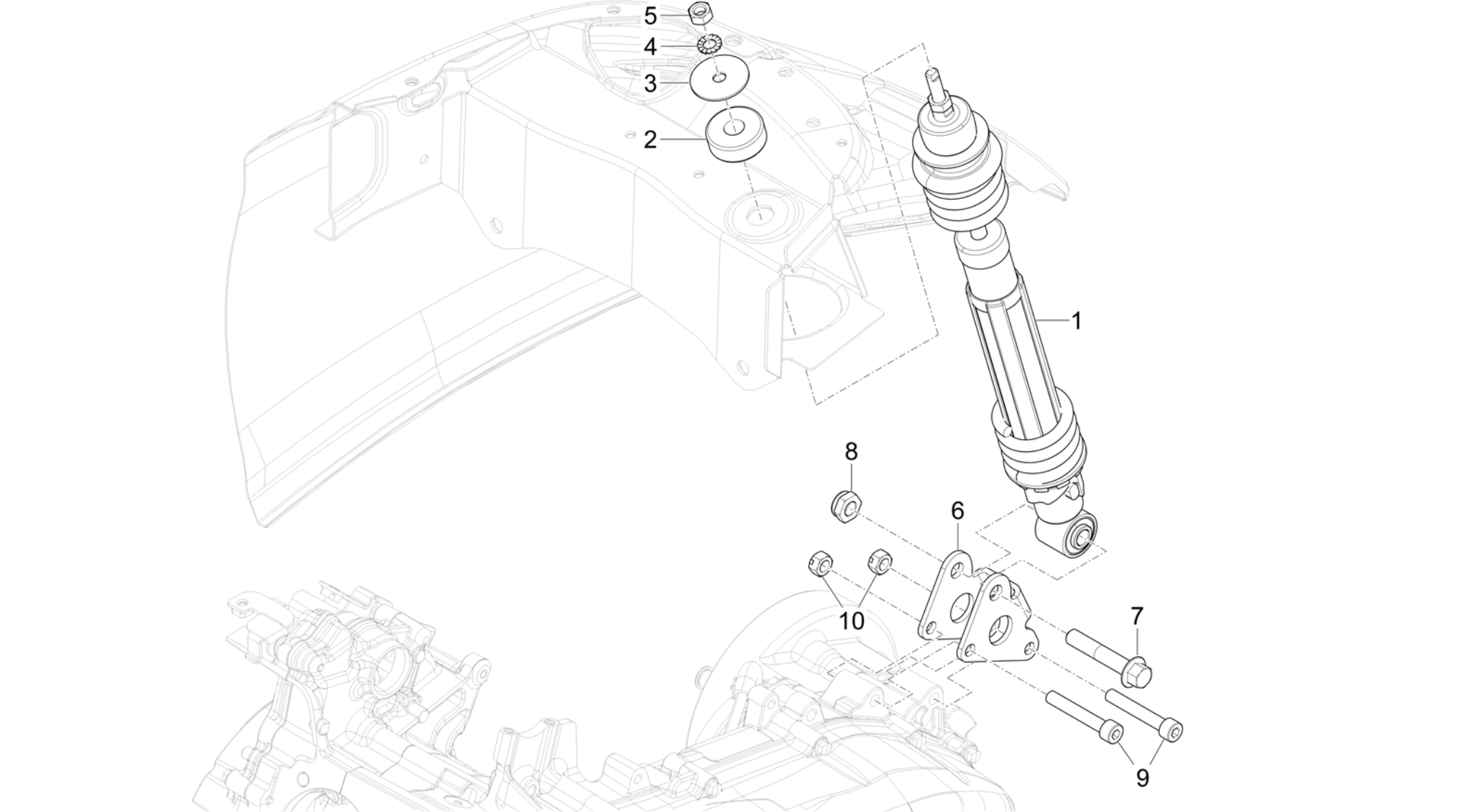 Rear suspension - Shock absorber/s