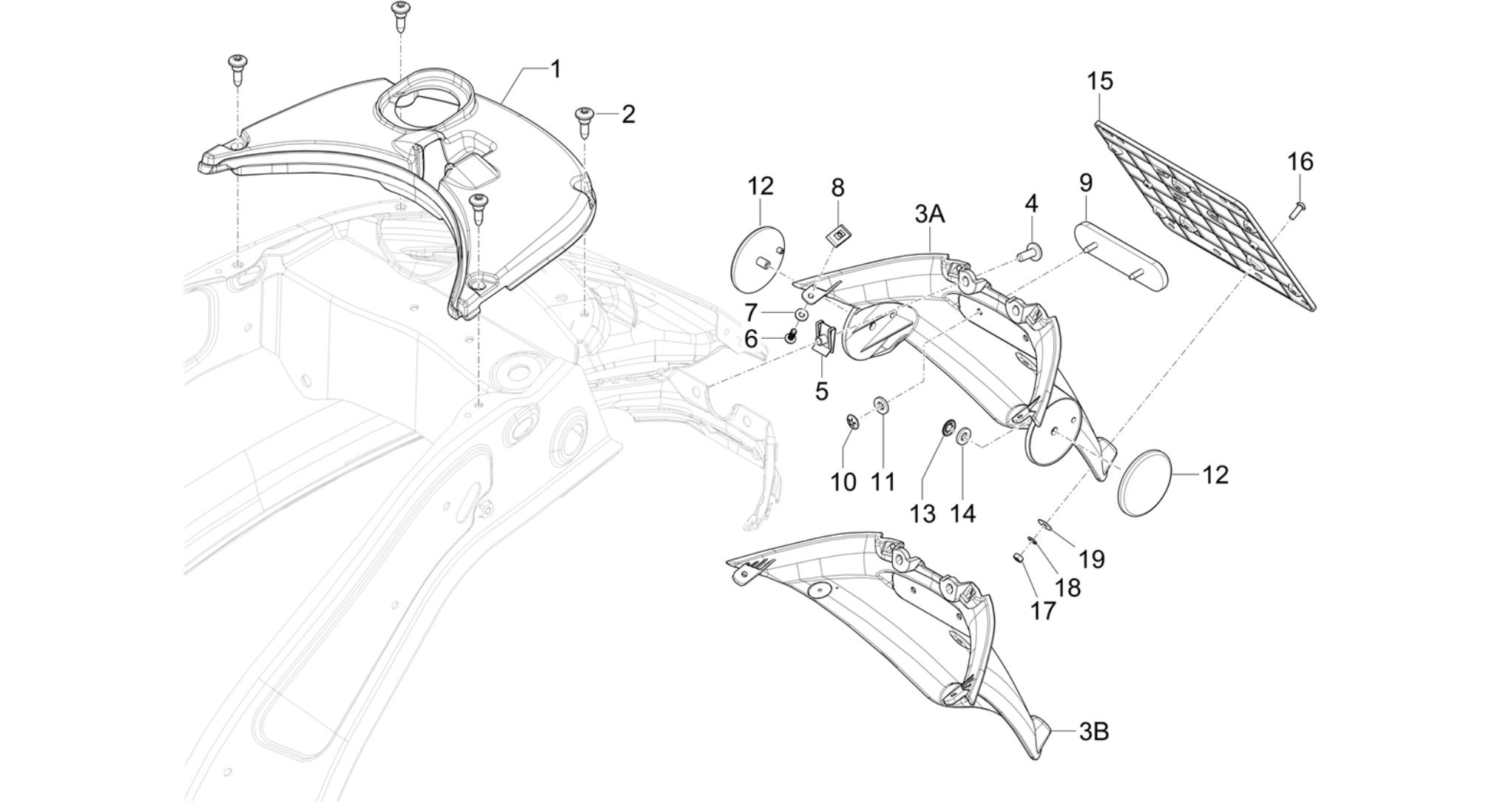 Rear cover - Splash guard