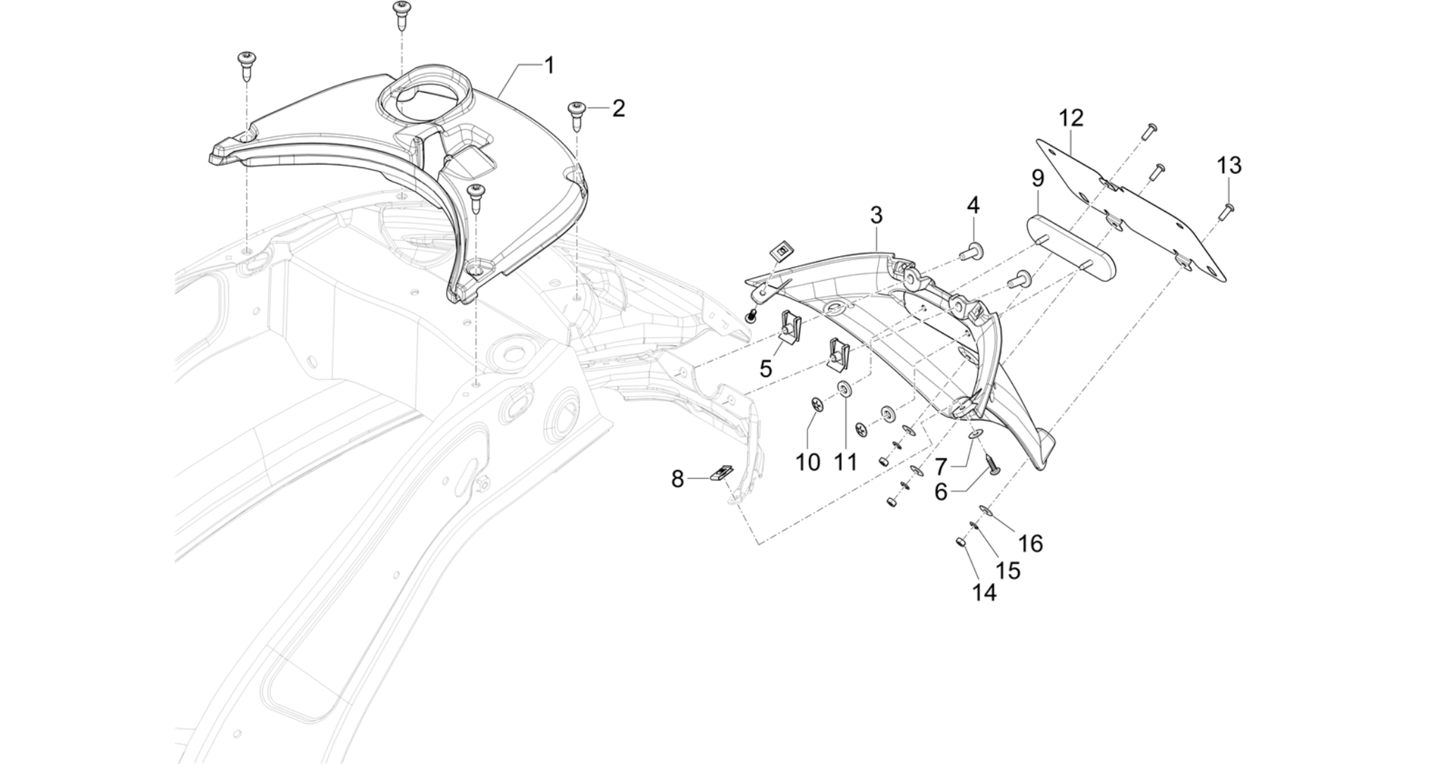 Rear cover - Splash guard