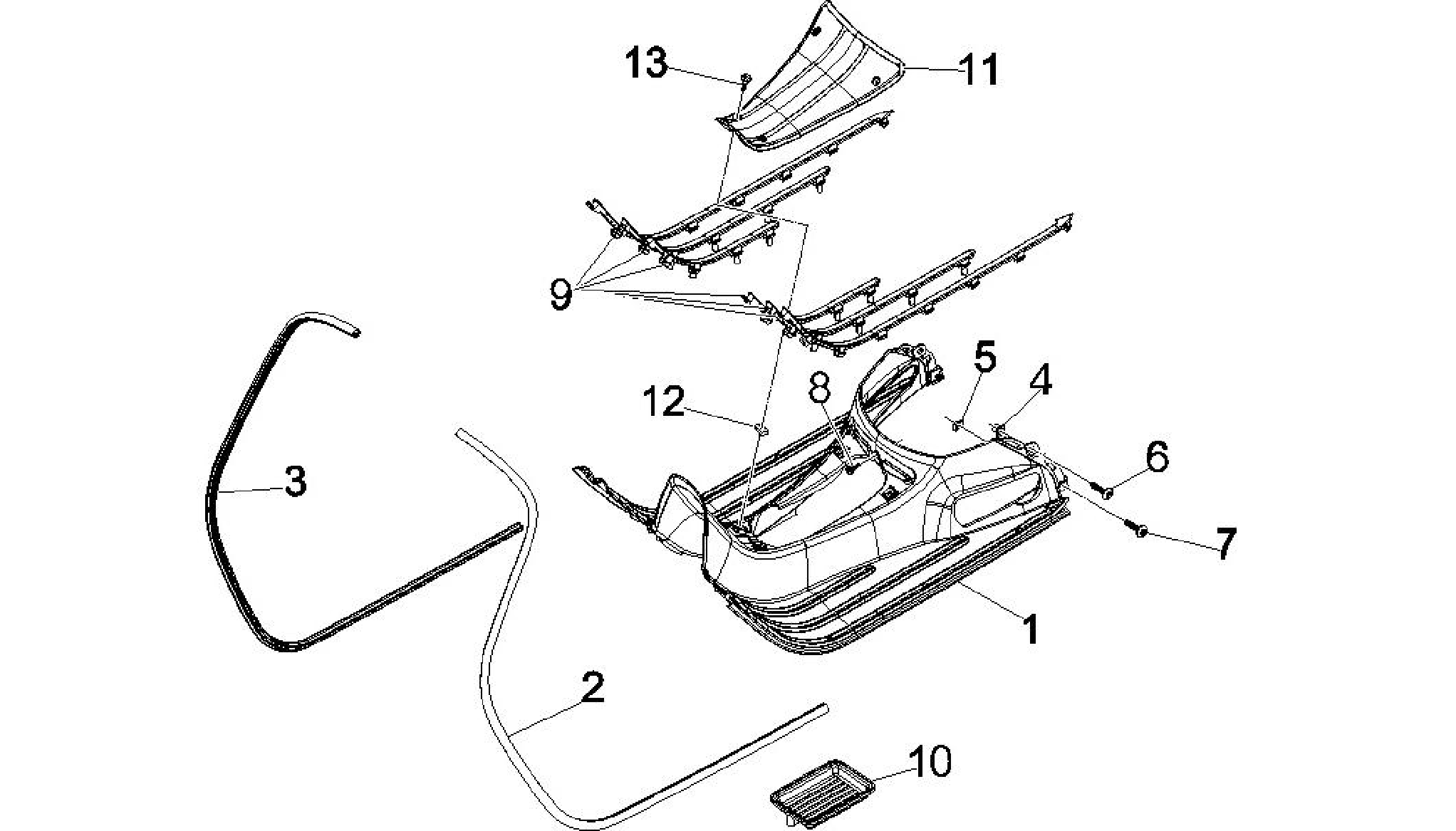 Central cover - Footrests