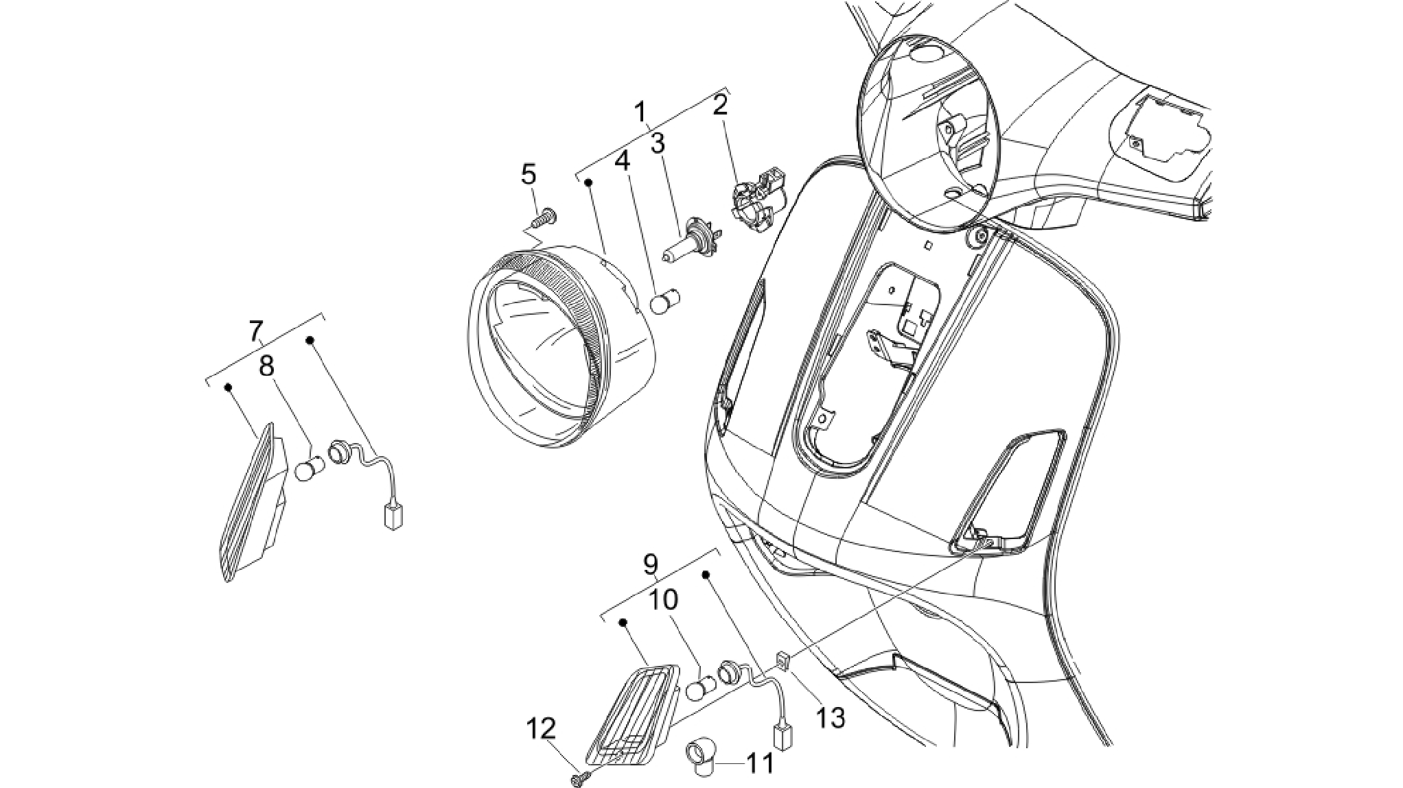 Front headlamps - Turn signal lamps