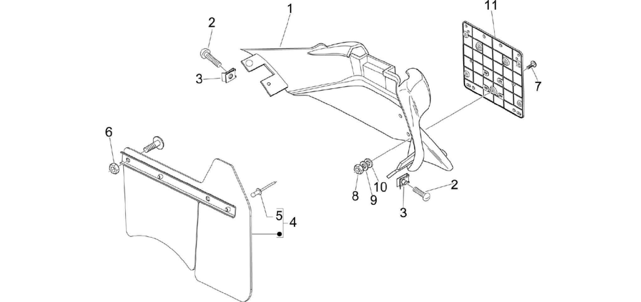Rear cover - Splash guard