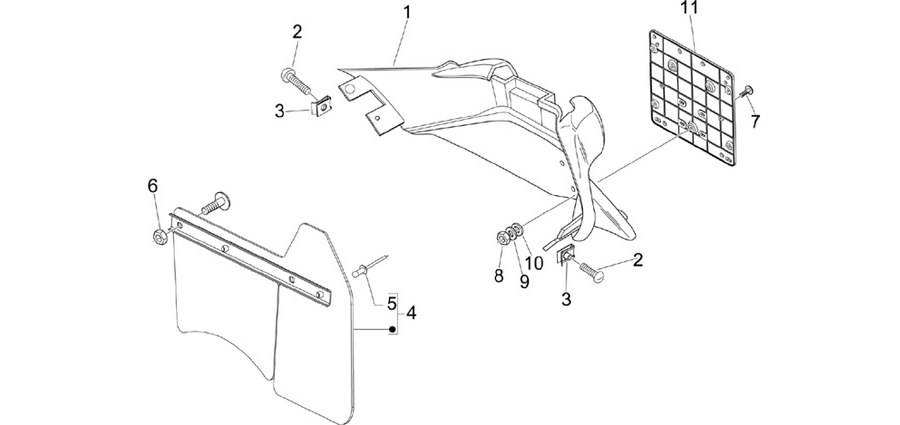 Rear cover - Splash guard