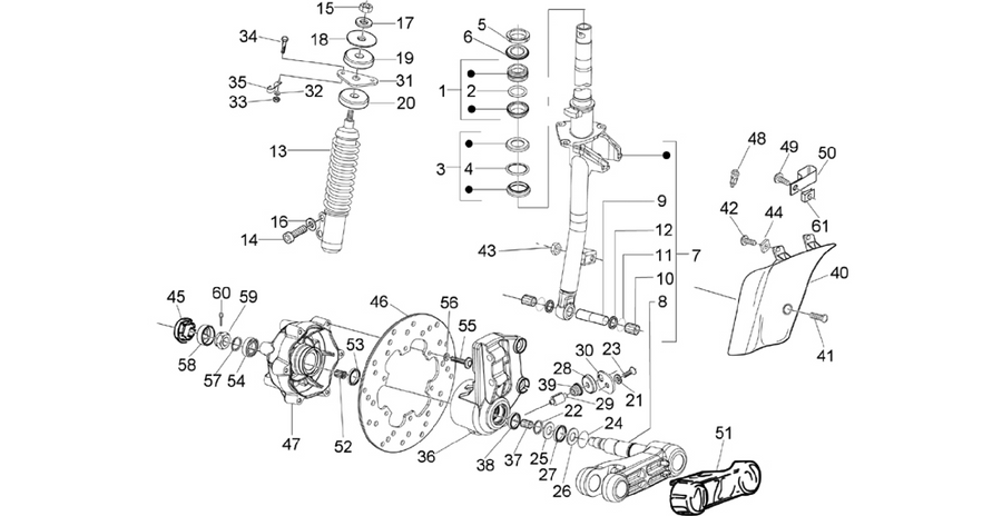 Fork/steering tube - Steering bearing unit