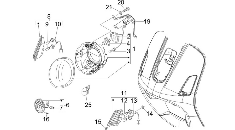 Front headlamps - Turn signal lamps